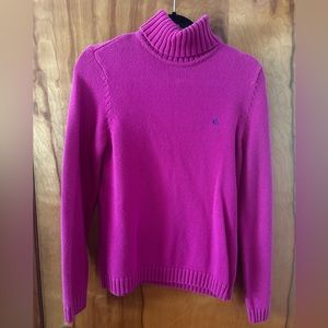 Pink vintage Ralph Lauren sweater. Purple detail.